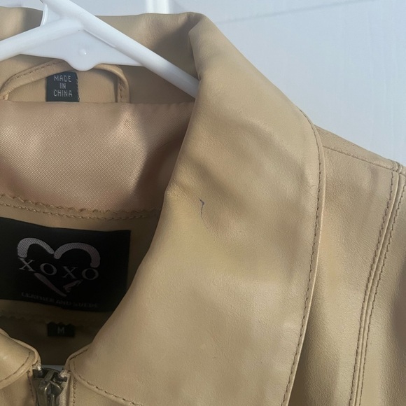 XOXO Tan  Genuine Leather Jacket - Picture 6 of 6